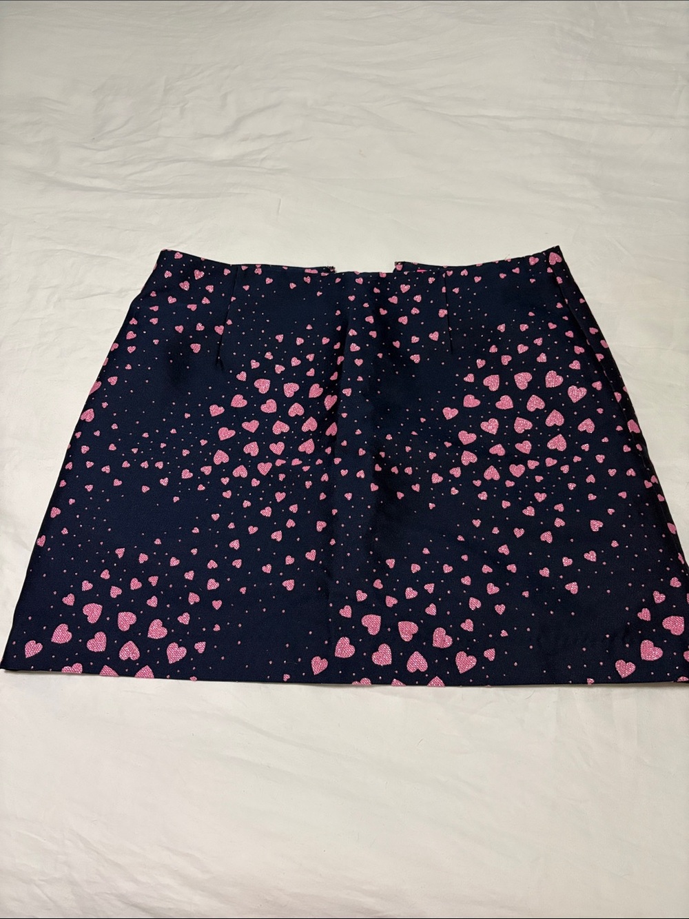 Lilly Pulitzer Navy Mini Skirt with Pink Heart Print